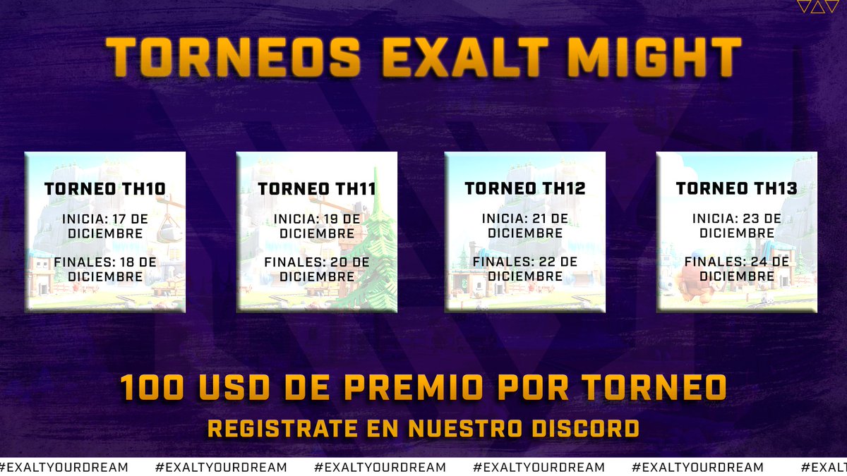ExaltMight's tweet image. ¡LLEGAN LOS TORNEOS EXALT MIGHT!

Participa en nuestros torneos relámpago y pasa un bonito Diciembre.

El método de registro lo realizas en nuestros Discord: discord.gg/dhUzhgTym8

¡Comparte para que más jugadores puedan participar!

#ExaltYourDream 👑