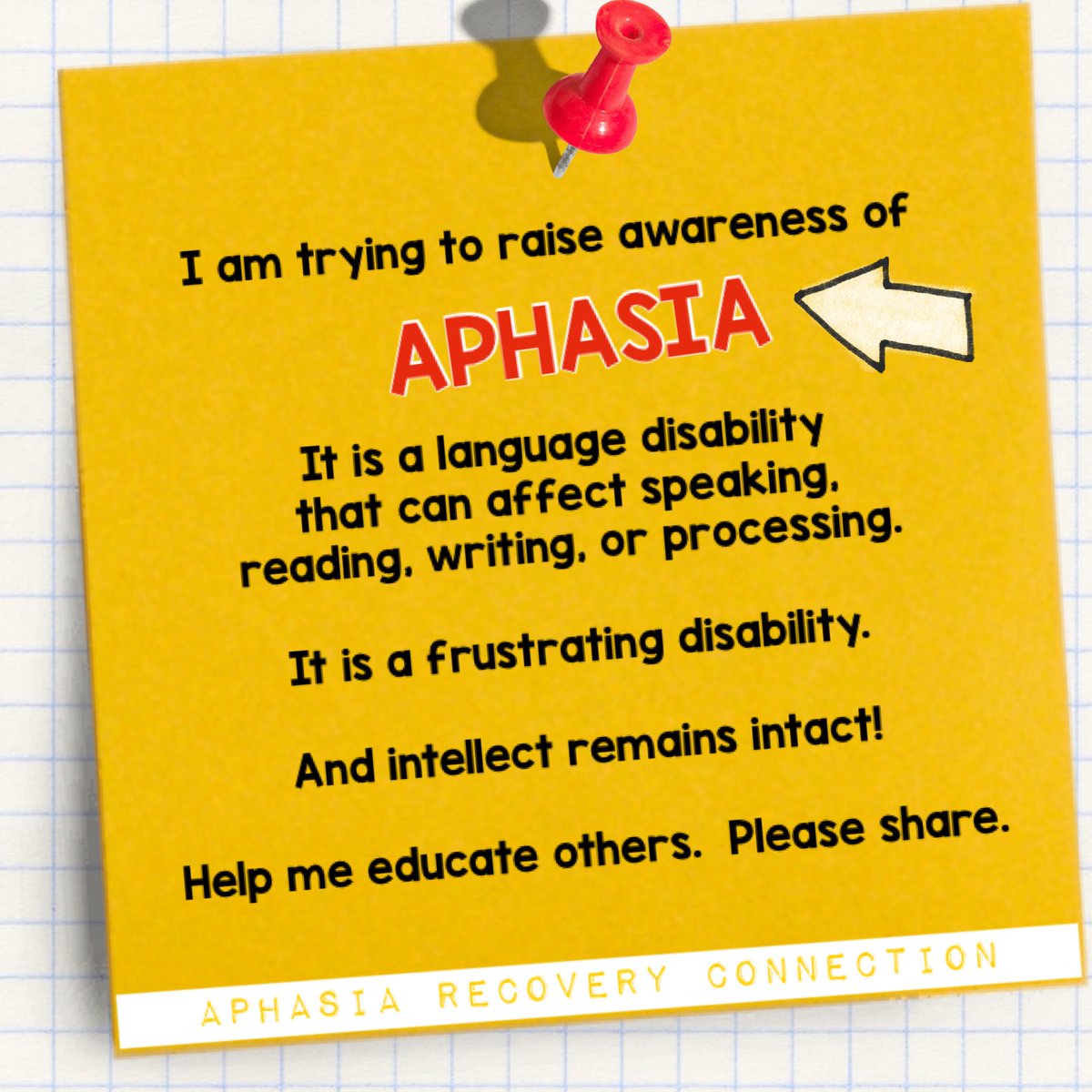 ARCaphasia's tweet photo. We have to 🛑 stop complaining about lack of #aphasia awareness and ✅ be proactive. Together we can reach and teach.  Lack of awareness creates a secondary challenge for people.  Please RT. ➡️ https://t.co/vNAt11Hnno