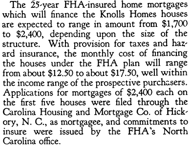 ...and the federal government and the premier state institution facilitated it so long as it was in a segregated neighborhood. Also, Carolina Housing & Mortgage Co., the mortgagee in this development, made almost 40 FHA-insured loans in Guilford County in the late 30s. 5/10