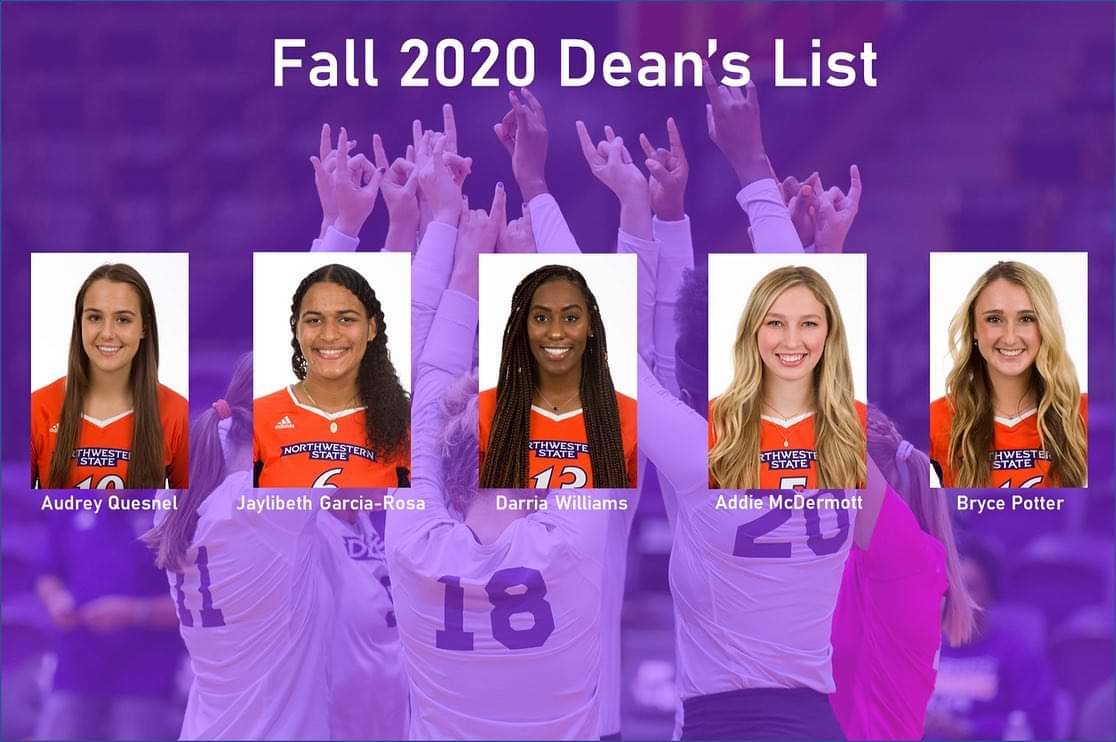 NSUDemonsVB's tweet photo. Congratulations to our awesome student athletes for making the Fall 2020 President’s List, Dean’s list and Honor Roll! This year looked a little different but we could not be more proud of you! 😈🤘🏐💯🧠🎓📚📈 #nsuvb #volleyball #nsula #ForkEmDemons https://t.co/h5ilCT3X1n