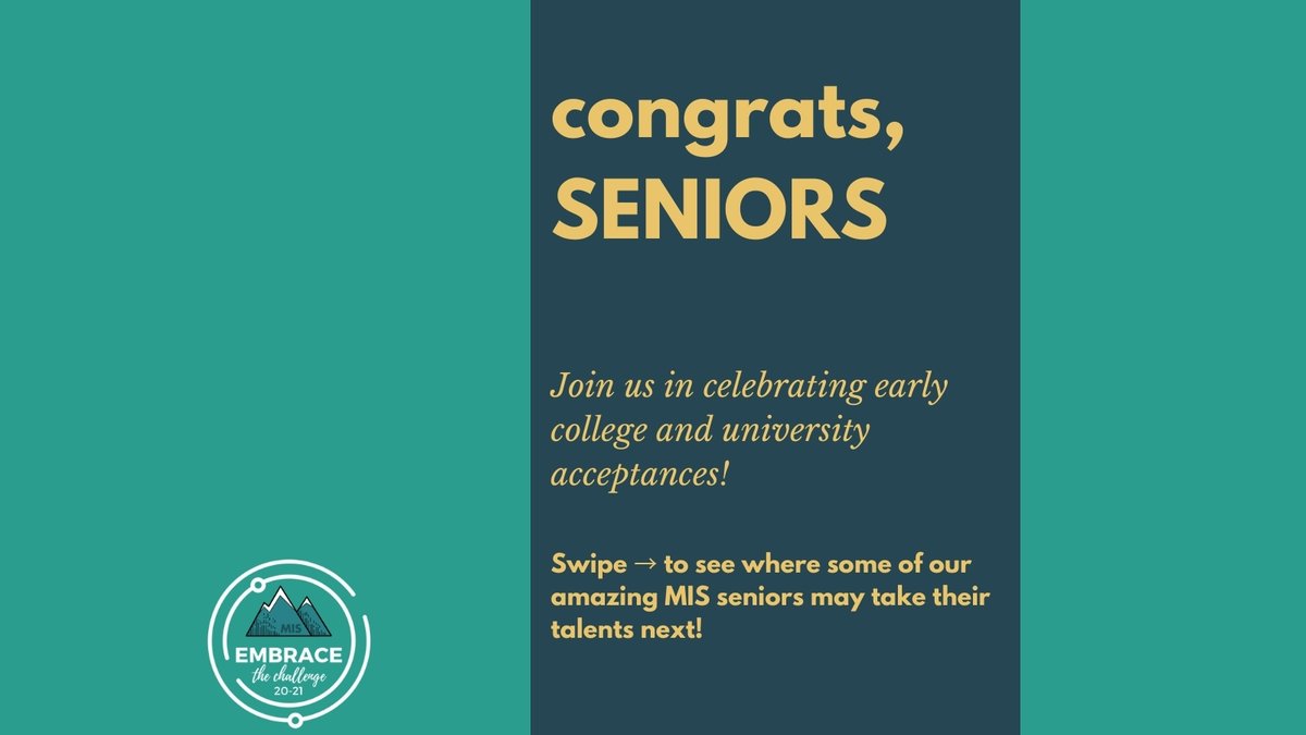 MIS_ATL's tweet photo. "Oh, the places you'll go!"

Congrats, SENIORS! We're sure you'll experience plenty more successes, but we wanna take a moment to celebrate these ones! #embracethechallenge #MIS #midtowninternationalschool #internationaleducation #atlanta #education #atl #goLynx https://t.co/h0G7KOIpd7