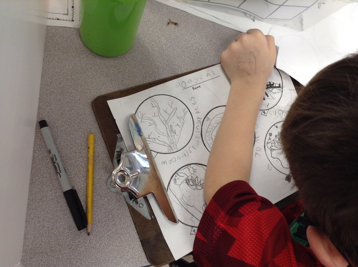 Ms_C_Dickson's tweet photo. Gr1 Fine Art: Students continued to work on their "13 Moons" drawings. We have been focusing on the 5 winter moons, from an Indigenous perspective, &amp; will continue creating a drawing for each of the 13 moons of the year for our "Season &amp; Moon Clock"  #EdgemontStrong @EdgemontCBE https://t.co/ToYbnUGtt2
