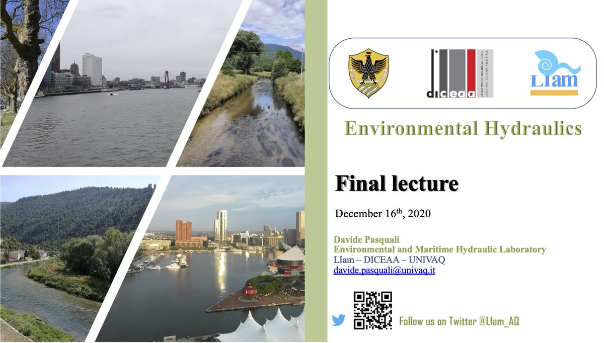 DavidePasquali3's tweet photo. Last Environmental Hydraulics lecture @LIam_AQ in this strange year #Engineering #CivilEngineering #coastalengineering #fluidmechanics https://t.co/b2G4GbA1Gp