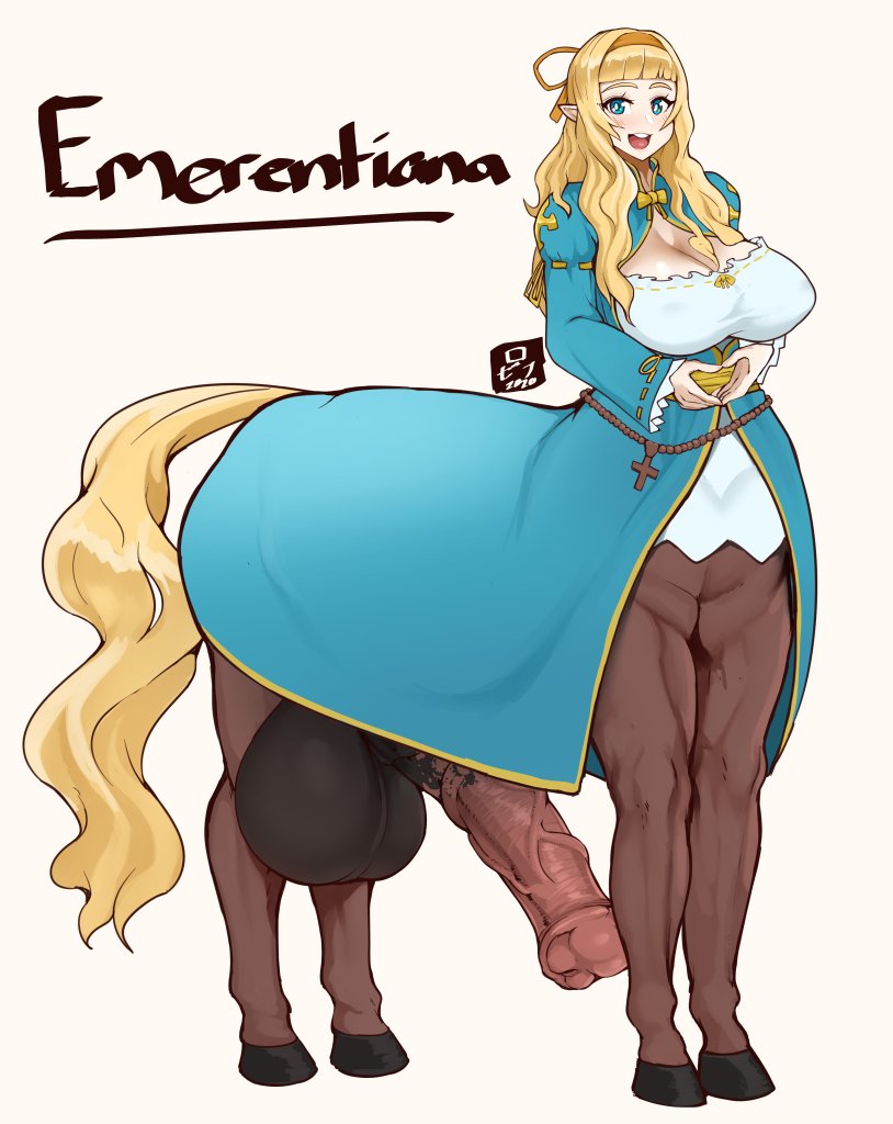 Commission for Nona of their OC Emerentiana redesigned as a centaur! 
