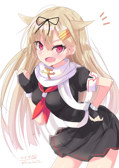 「夕立ったら、結構頑張ったっぽい!」夕立
#艦これ版真剣お絵描き60分一本勝負_20201216
#艦これ版深夜の真剣お絵描き60分一本勝負 