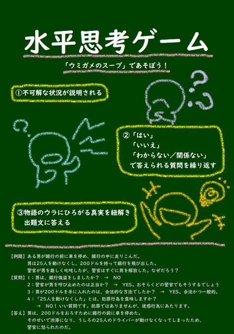 水平思考クイズのtwitterイラスト検索結果