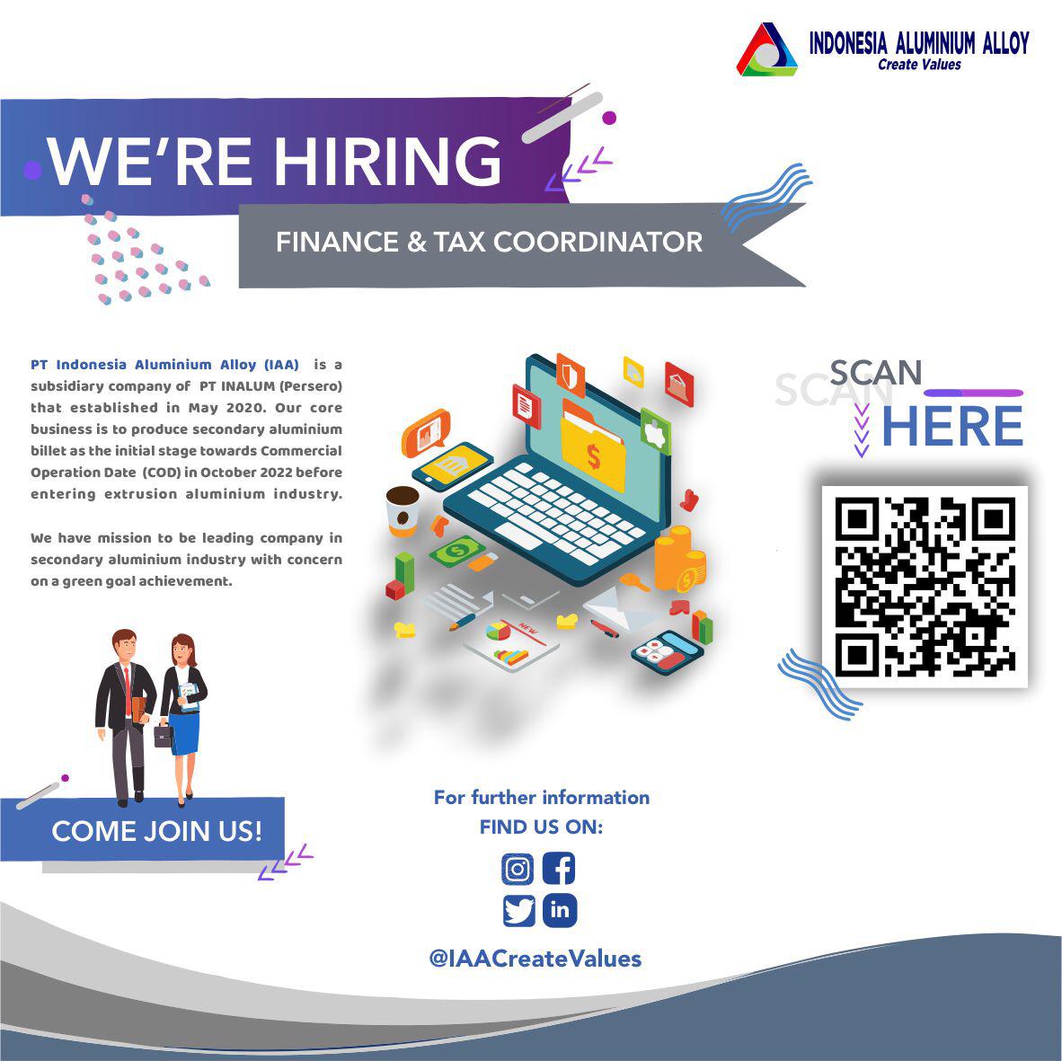 IAACreateValues's tweet photo. We're hiring.

#SalamKitaPasti
#CreateValues
#IAA
#IndonesiaAluminiumAlloy https://t.co/LAsDncw3eE