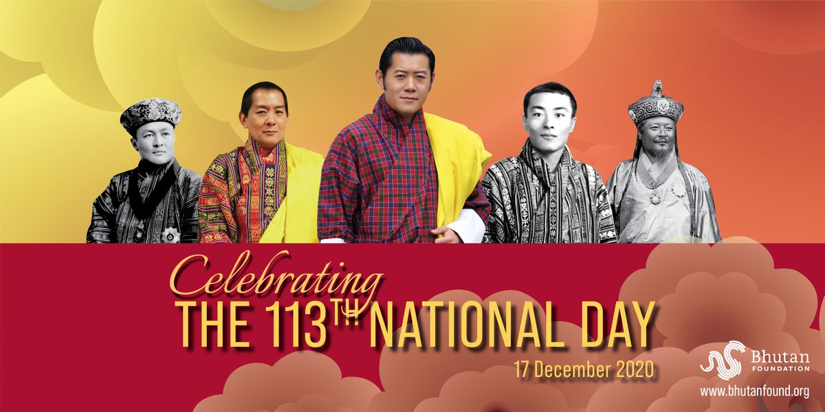 BhutanFdn's tweet photo. We are excited to join the nation in celebrating the 113th National Day. May peace and happiness continue to prevail under the enlightened leadership of the Wangchuck dynasty.

Happy 113th National Day!

འབྲུག་གི་རྒྱལ་ཡོངས་དུས་ཆེན་གྱི་ཉིནམ་ལུ་བཀྲིས་བདེ་ལེགས་ཞུ། https://t.co/0z9PBI3eD4