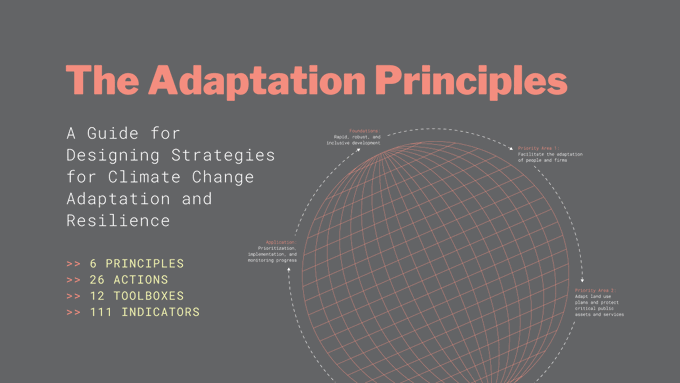 WorldBankGroup's tweet photo. Climate change poses a significant risk to the lives and livelihoods of people around the world. How can governments plan ahead and reduce climate risk? 6 universal adaptation principles can help: https://t.co/pe0Axjsv8H #AdaptationMatters https://t.co/W3RjluZ0KT