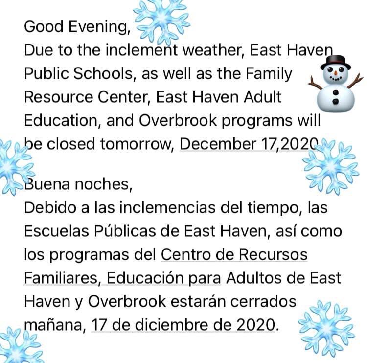 <a href="/EHHSPrincipal/">East Haven HS</a> <a href="/diane_mackinnon/">Diane MacKinnon</a> <a href="/SchoolTuttle/">Tuttle School</a> <a href="/laura_cretella/">Principal Cretella</a> <a href="/EHavenAcademy/">East Haven Academy</a> <a href="/MarissaVelazq10/">Overbrook/EHFRC</a> <a href="/momauguinelem/">Momauguin Elementary</a> <a href="/pdebernardo/">Paul DeBernardo</a> <a href="/JMMS_LauraLynn/">Laura Lynn</a>