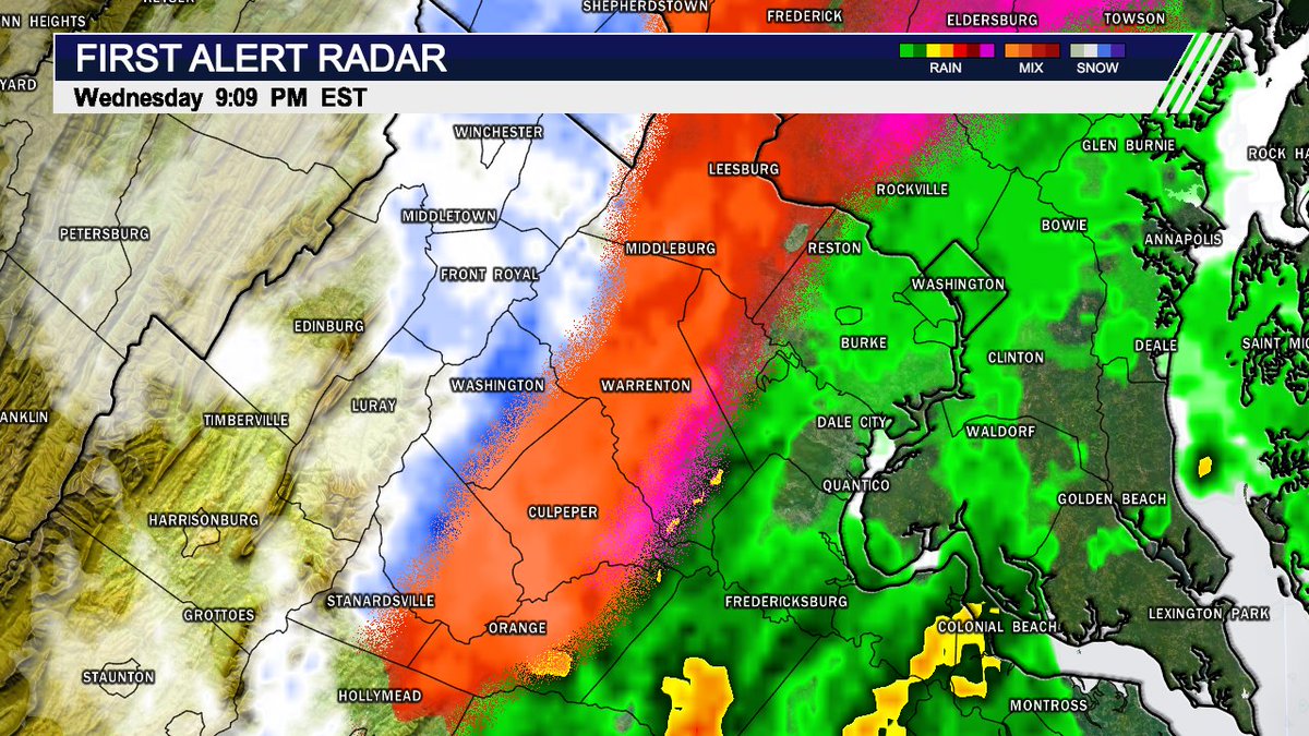 AdamMooreWX's tweet photo. More sleet and freezing rain moving through the area. Some especially don't need any more freezing rain. Power outages are possible as more freezing rain will weigh down branches and power lines. #STORMTEAM #weather @AlexKimWX @ReaganClaggWX @LivPhillipsWX @LHSEAGLESVA https://t.co/zMyNI8MX6u