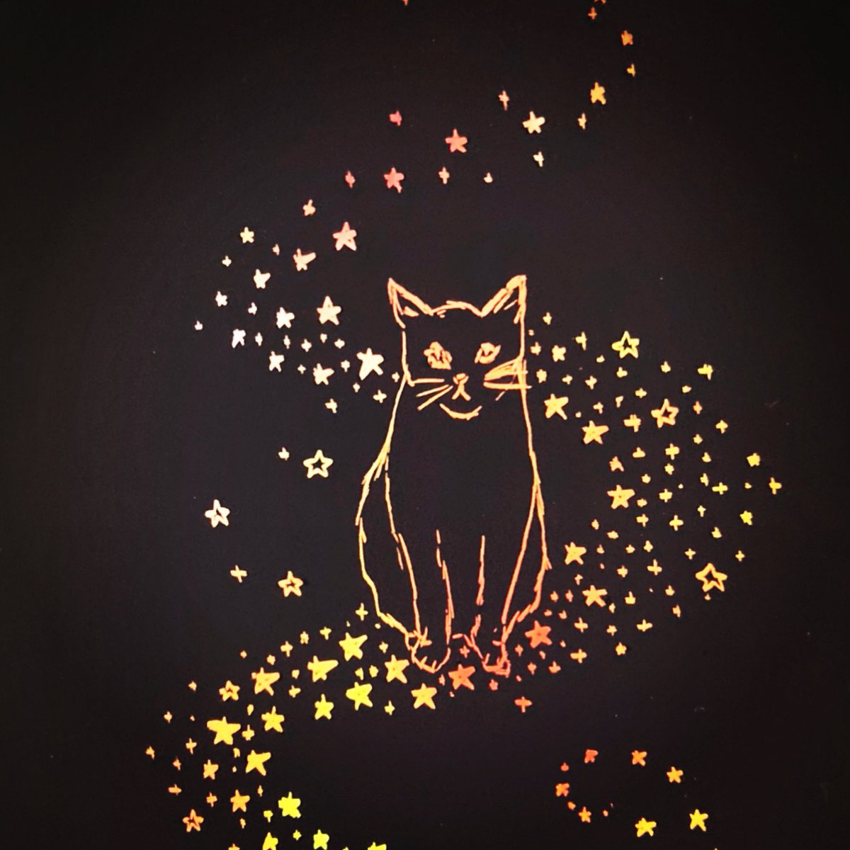 Nanan スクラッチアート スクラッチアート イラスト Art 猫好き