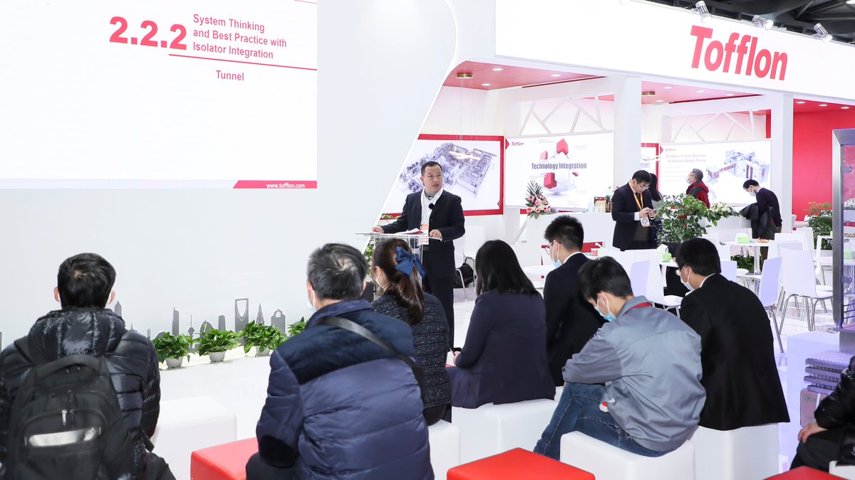 Tofflon's tweet photo. Seminars on Tofflon booth CPhI &amp; P-MEC China 2020
#MiniKUFillSystem(RTU containers (such as vials, syringes, cartridges...etc.) filling line integrates with Isolator）#SystemThinkingforAsepticVialFilling#,Welcome to visit us #TofflonN1D05 https://t.co/6Fiua8MCkm
