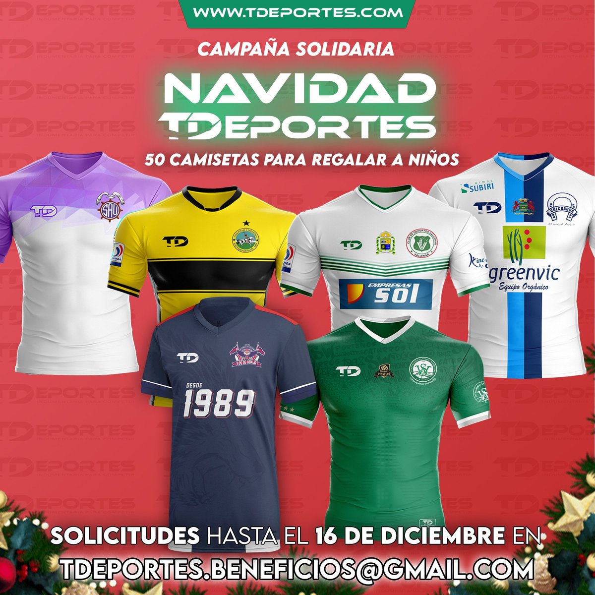 CorporacionSW's tweet photo. ¡ATENCIÓN CATURROS Y CATURRAS! @tdeportes_sportswear
lanzó la campaña "Navidad TDeportes" donde regalarán 50 camisetas TD a niños y niñas que necesiten un regalo para esta navidad 🎁💚

#SantiagoWanderers #FútbolChileno #CampañaSolidaria #Valparaíso https://t.co/k0HRLIKo0W