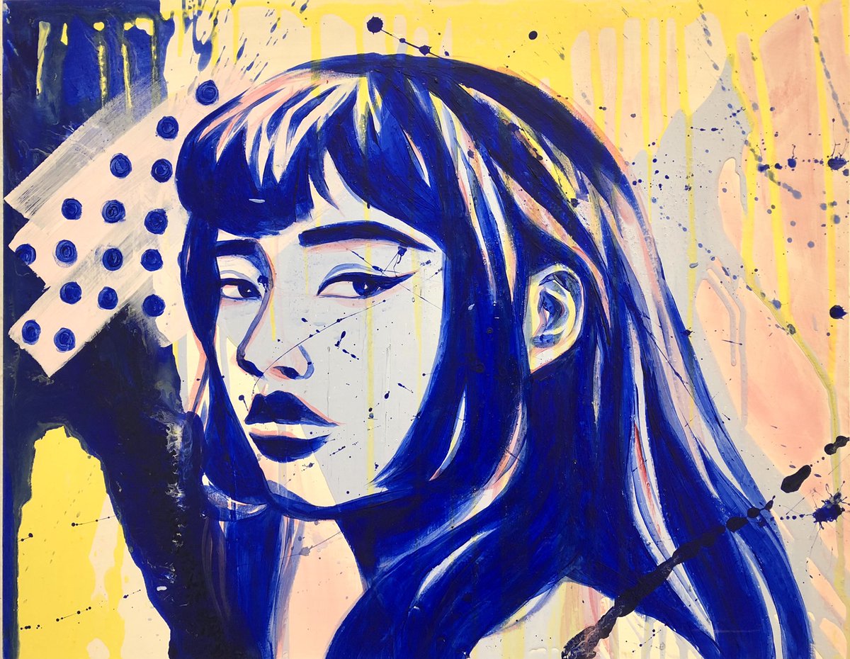 kmongart's tweet photo. Experimenting with splattered paint 
•
•
•
#art #illustration #yeg #yegartist #painting #canvas #acrylicpainting #portrait #acrylic #splatteredpaint #splatterportrait https://t.co/MrRGNVCY3R