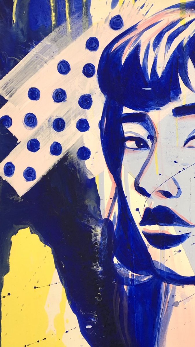 kmongart's tweet photo. Experimenting with splattered paint 
•
•
•
#art #illustration #yeg #yegartist #painting #canvas #acrylicpainting #portrait #acrylic #splatteredpaint #splatterportrait https://t.co/MrRGNVCY3R