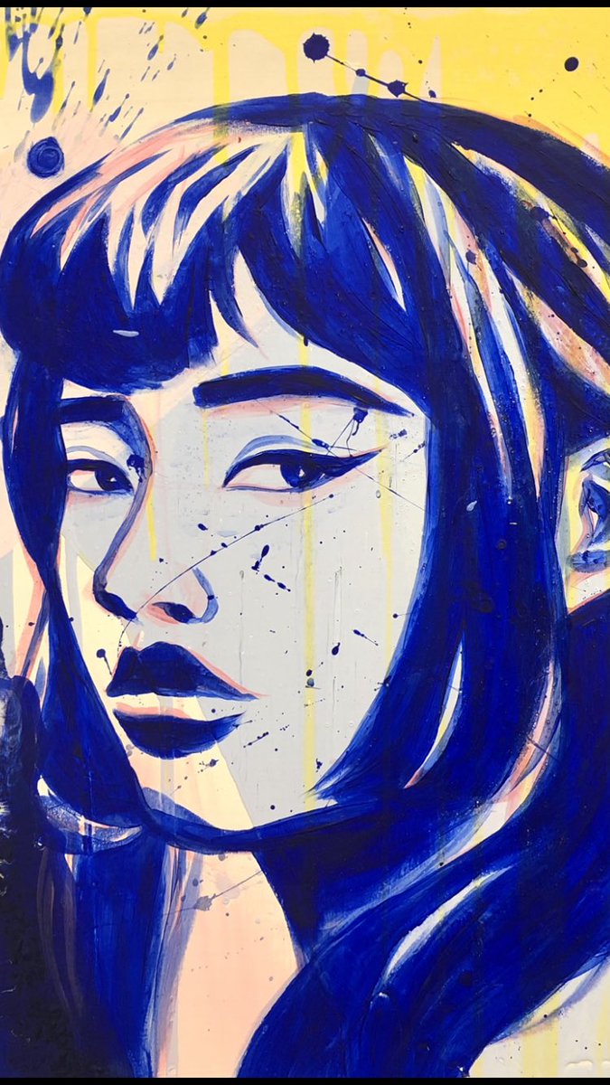 kmongart's tweet photo. Experimenting with splattered paint 
•
•
•
#art #illustration #yeg #yegartist #painting #canvas #acrylicpainting #portrait #acrylic #splatteredpaint #splatterportrait https://t.co/MrRGNVCY3R