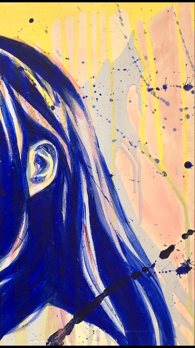 kmongart's tweet photo. Experimenting with splattered paint 
•
•
•
#art #illustration #yeg #yegartist #painting #canvas #acrylicpainting #portrait #acrylic #splatteredpaint #splatterportrait https://t.co/MrRGNVCY3R
