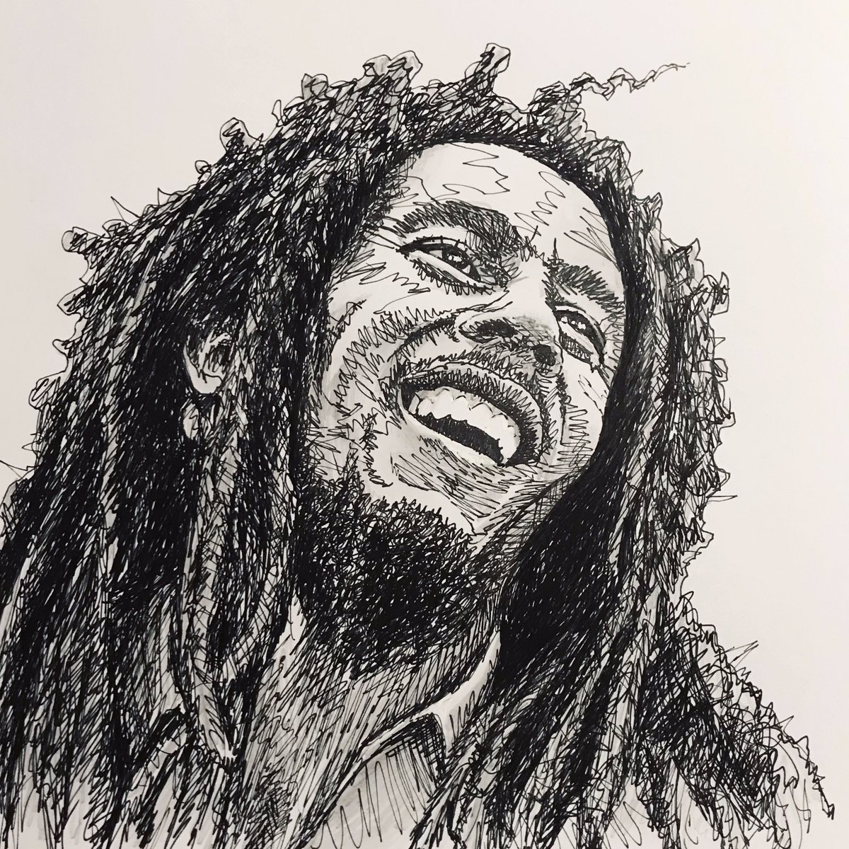 BISYTES's tweet photo. My #drawing of @bobmarley 

#bobmarleyart https://t.co/WqS8xgDZCL