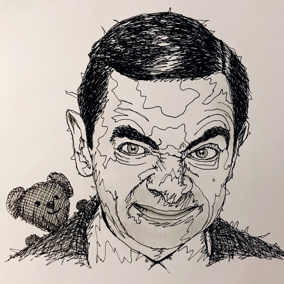 BISYTES's tweet photo. My #drawing of @MrBean 

#mrbean #rowanatkinson https://t.co/6lij74TRko