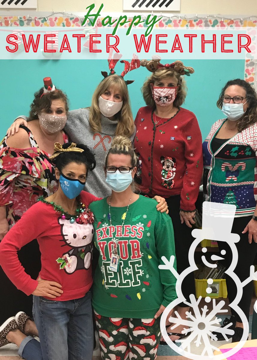 Happy “Sweater Weather” from these Kindergarten cuties! #FloridaStyle🌦

#UglySweaterDay2020⛄️🎅🏼 
#unleashgreatness #VMEPatriots🇺🇸

<a href="/VMEPatriots/">Veterans Memorial Elementary</a> <a href="/collierschools/">Collier County Public Schools</a>