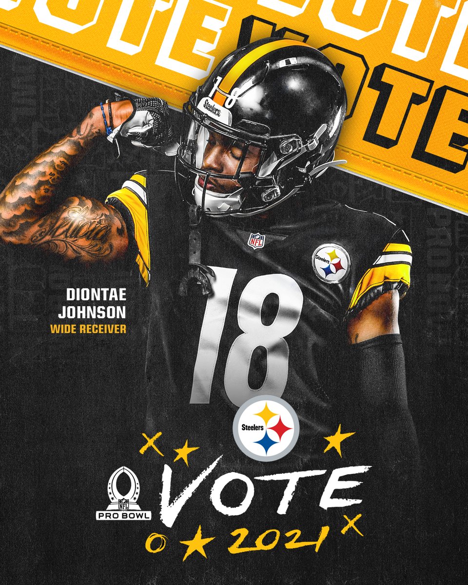 Pittsburgh Steelers (@steelers) on Twitter photo Every RT is 2️⃣ votes 💪
#ProBowlVote + <a href="/ChaseClaypool/">Chase Claypool</a>
#ProBowlVote + <a href="/TeamJuJu/">JuJu Smith-Schuster</a>
#ProBowlVote + <a href="/Juiceup__3/">Diontae Johnson</a> Every RT is 2️⃣ votes 💪
#ProBowlVote + <a href="/ChaseClaypool/">Chase Claypool</a>
#ProBowlVote + <a href="/TeamJuJu/">JuJu Smith-Schuster</a>
#ProBowlVote + <a href="/Juiceup__3/">Diontae Johnson</a>