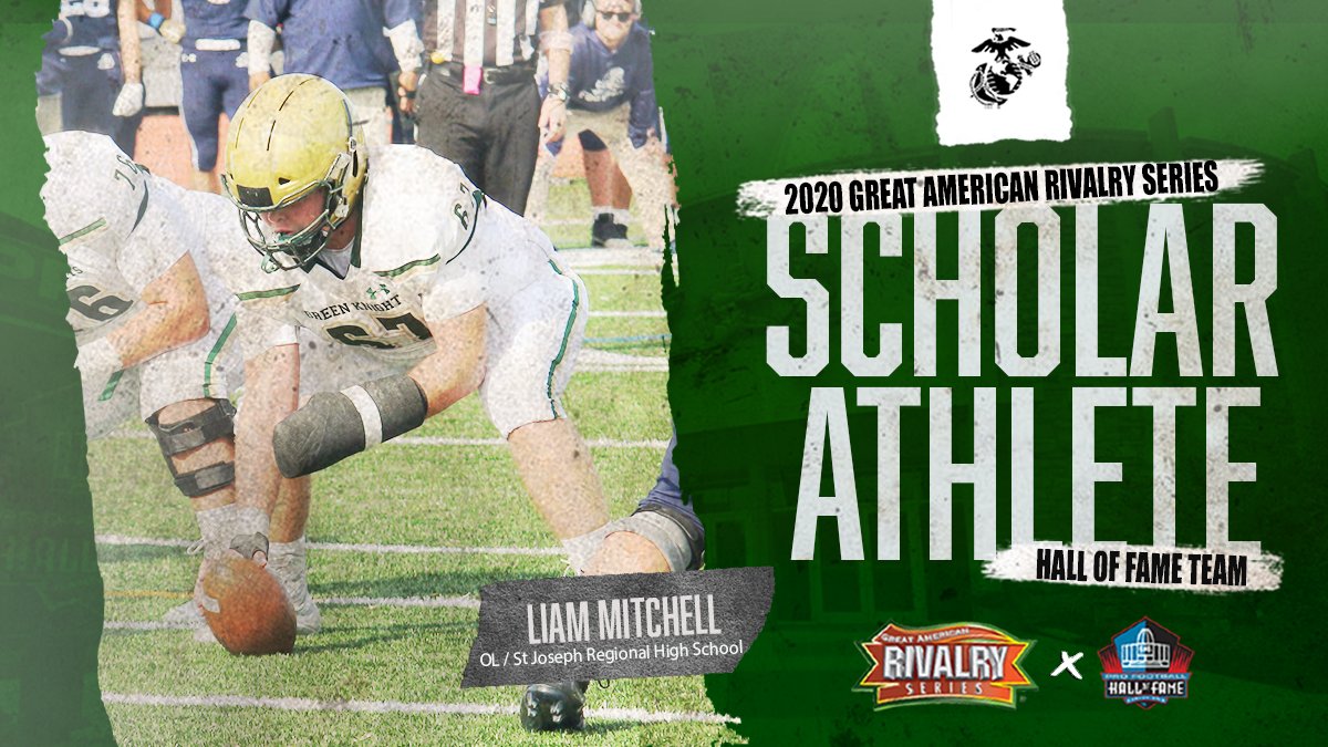 AmericanRivalry's tweet photo. Congratulations to Liam Mitchell from Saint Joseph Regional High School on being selected to the inaugural Great American Rivalry Series πΎππππππ π¬ππππππ Hall of Fame team. #SAHOF20
@ProFootballHOF | @USMarineCorps https://t.co/EAiqfCOw7W