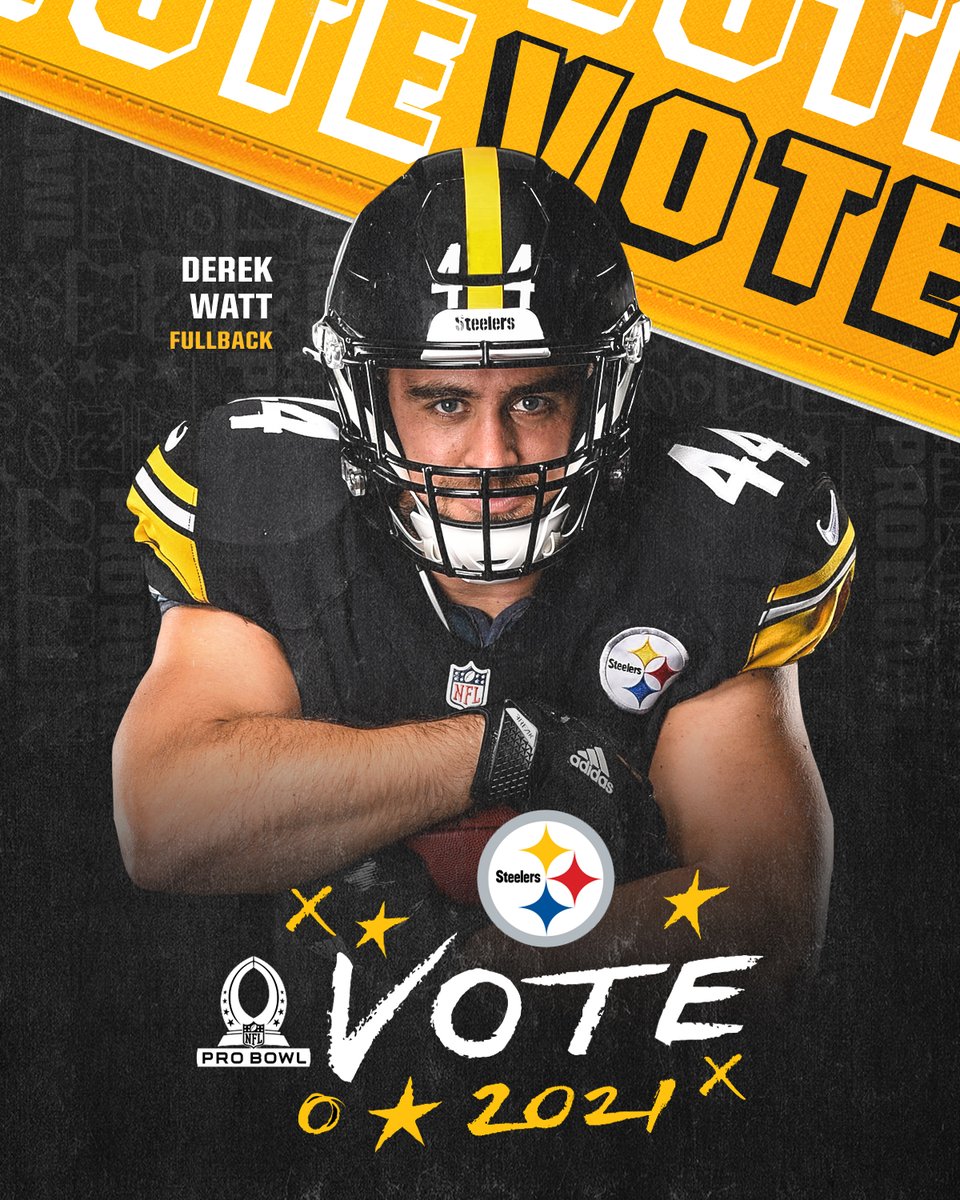 steelers's tweet image. 1️⃣ RT = 2️⃣ Votes

#ProBowlVote + @_BigBen7 
#ProBowlVote + @DerekWatt34 
#ProBowlVote + @Ebron85  
#ProBowlVote + @JamesConner_