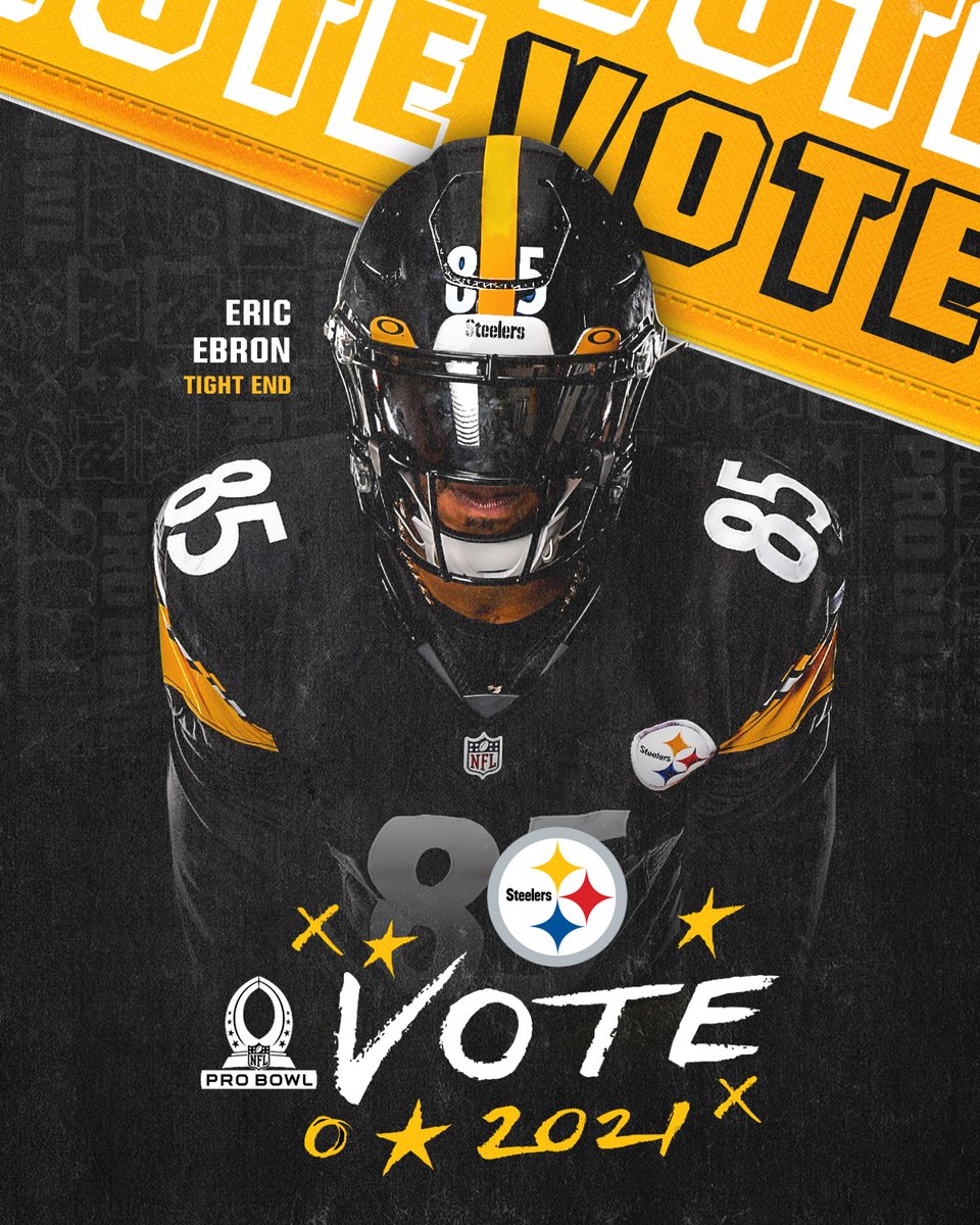 steelers's tweet image. 1️⃣ RT = 2️⃣ Votes

#ProBowlVote + @_BigBen7 
#ProBowlVote + @DerekWatt34 
#ProBowlVote + @Ebron85  
#ProBowlVote + @JamesConner_