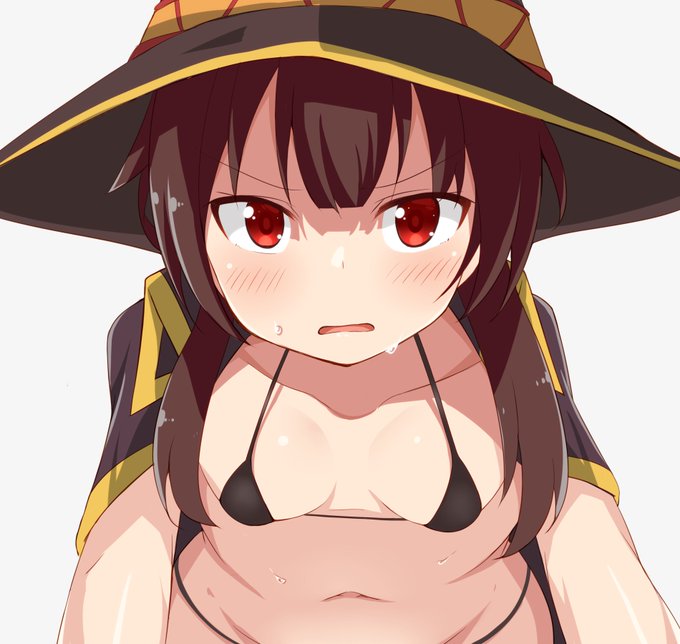 出社前にめぐみん描き申した めぐみんには気軽にマイクロビキニを着てもらいたい 