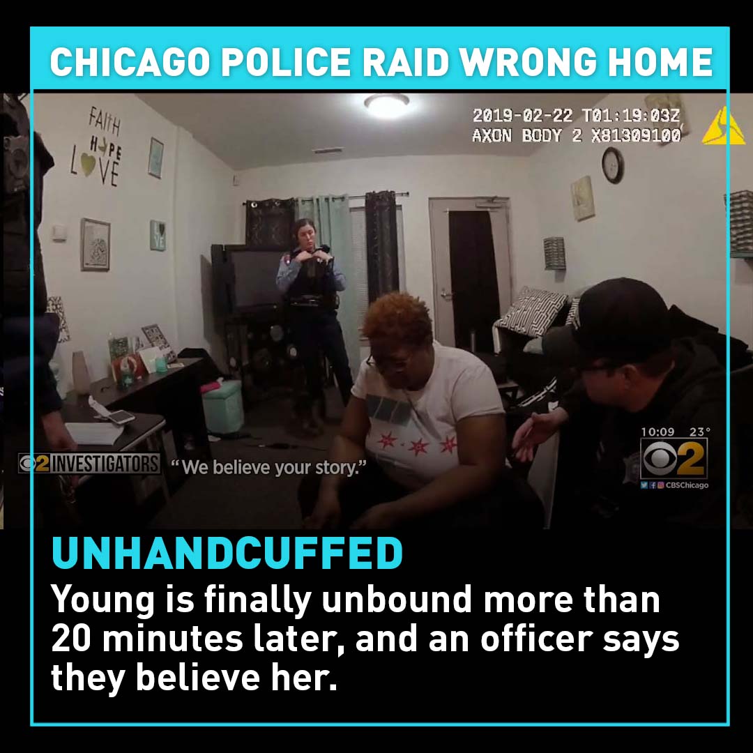 CGTNOfficial's tweet photo. Police later discovered they had raided the wrong apartment. An investigation by CBS 2 Chicago revealed that the suspect they were searching for could have been easily found because he was wearing an ankle monitoring device. #AnjanetteYoung #ChicagoPD #botchedraid #policereform https://t.co/RJhwY0O5fy