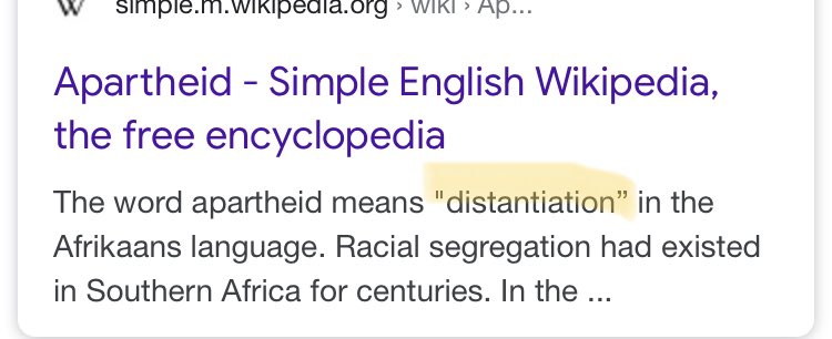 Apart-tied. Distanced, apart. Politically enforced segregation. Tied-apart. Dismemberment. Time to step back