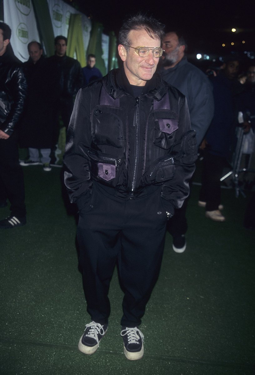 Complex's tweet photo. 25 years ago today, #Jumanji premiered in theaters.

In honor here's a look at some of Robin Williams' best fits: https://t.co/yDFGFbmFmU https://t.co/OaCWdxbx0B