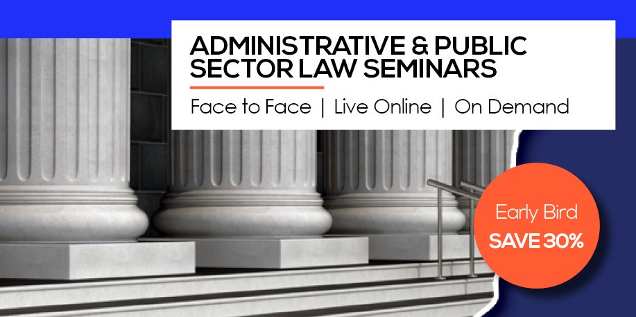 A line-up of fantastic conferences and webinars are taking place in February and March to address the latest legal updates and best practices in Administrative & Public Law. View calendar:bit.ly/2Lf6PPs

#government #governmentlawyers #publicsectorlaw #legalCPD