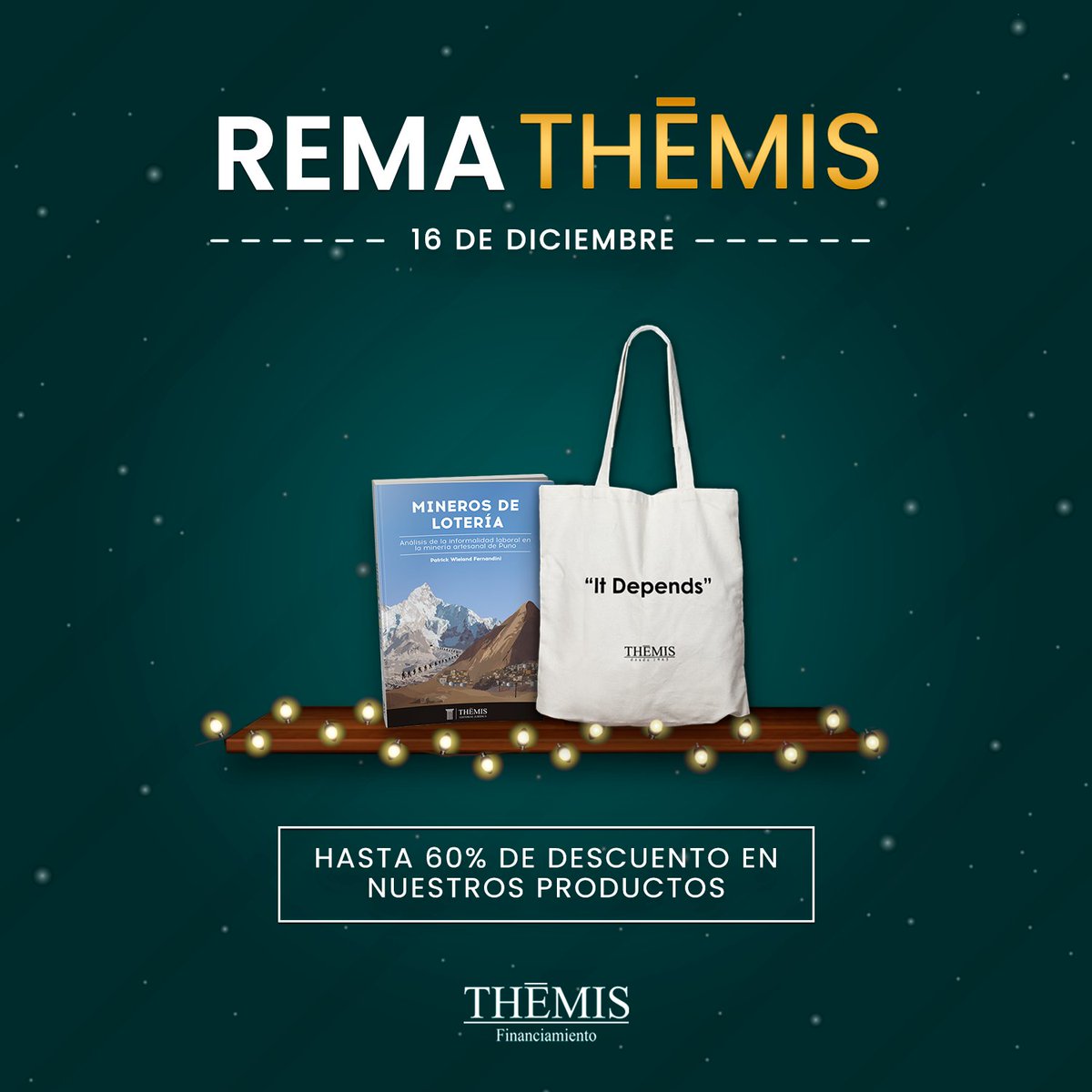 [REMATHĒMIS] 

En esta navidad Themis quiere llevar una alegría más a nuestros seguidores. Es por esto, que desde la 1:00 pm del día 16 hasta la 1:00pm del 17 de diciembre toda nuestra tienda estará con 60% de descuento.