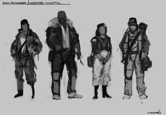 Started planning out my mini Alien project on Twitch tonight! Here are some super loose character sketches and a ton of notes ? 