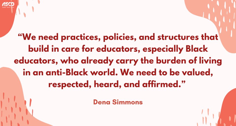 Schools need to affirm Black identities always, not just when it's trendy. <a href="/DenaSimmons/">Dena Simmons</a> 

Honoring Black Educators' Right to Heal and Thrive: bit.ly/3qJRXsK