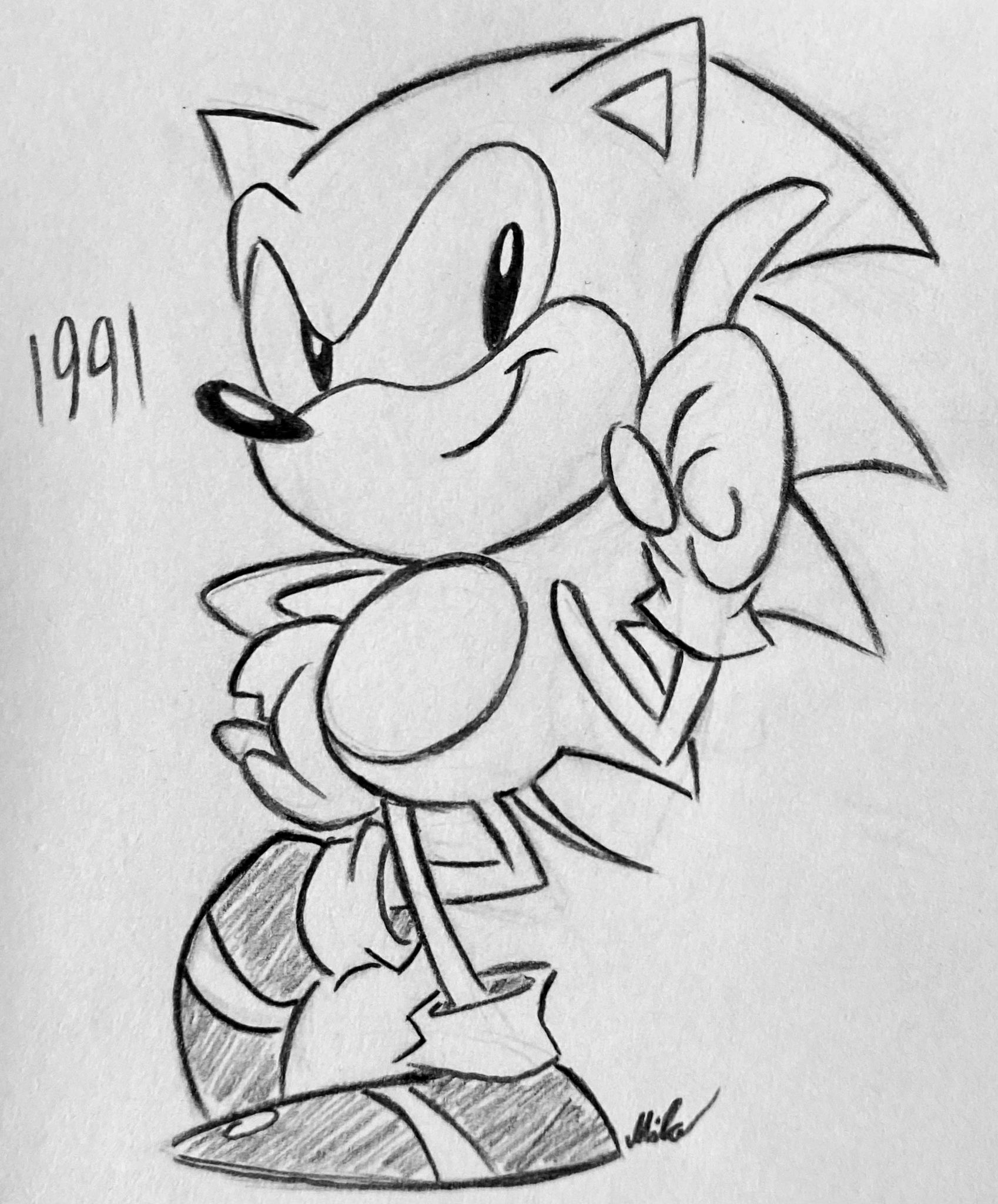 Sonic the Hedgehog Sketch - Classic Sonic by MilkywayKing on