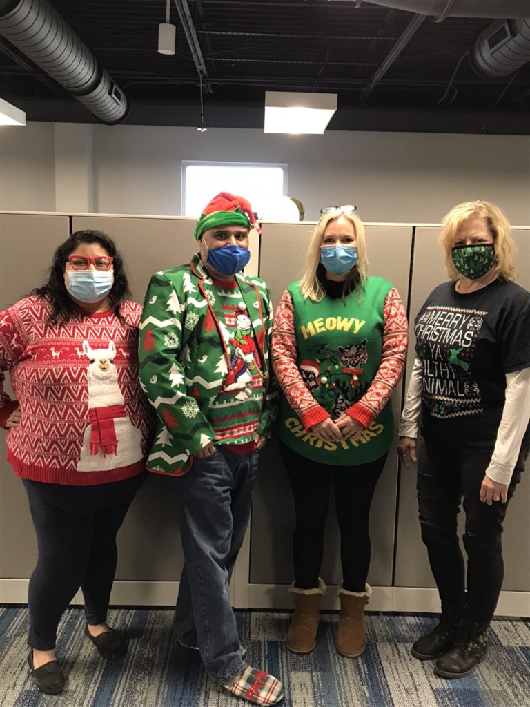 DillardAchieves's tweet photo. Nothing better than an ugly sweater. But who knew we had such great artists?! Right @BichelAlex? https://t.co/ME8r9iC8yc