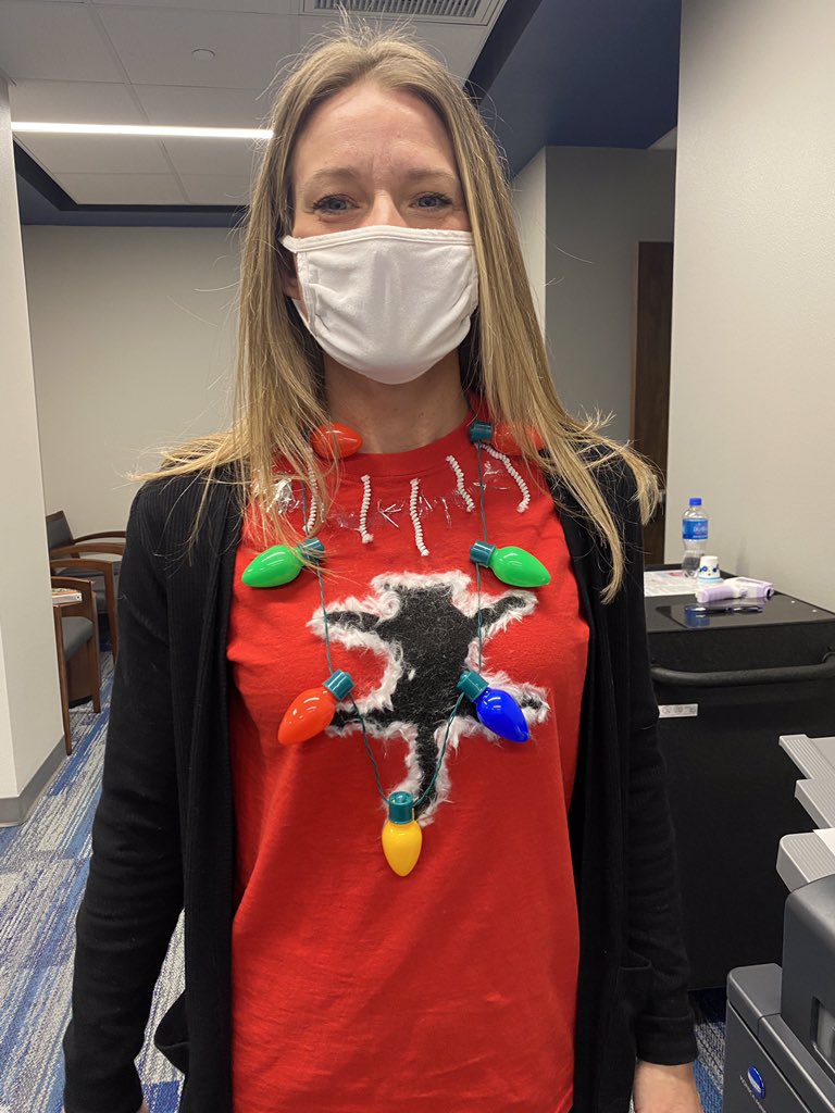 DillardAchieves's tweet photo. Nothing better than an ugly sweater. But who knew we had such great artists?! Right @BichelAlex? https://t.co/ME8r9iC8yc