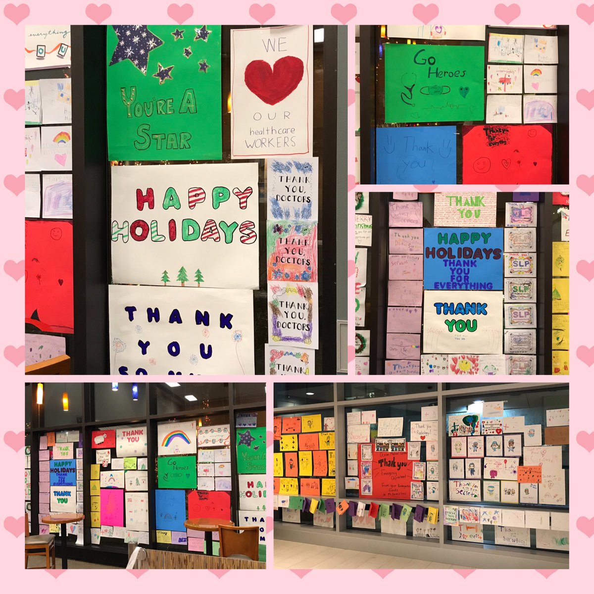 HowellTwpGrieb's tweet photo. Bulldogs spreading kindness and joy this holiday season for the Front Line Workers at Ocean Medical Center. Much appreciation to the entire hospital staff. 💕 #frontlineworkersrock https://t.co/c8PPrbwG9M