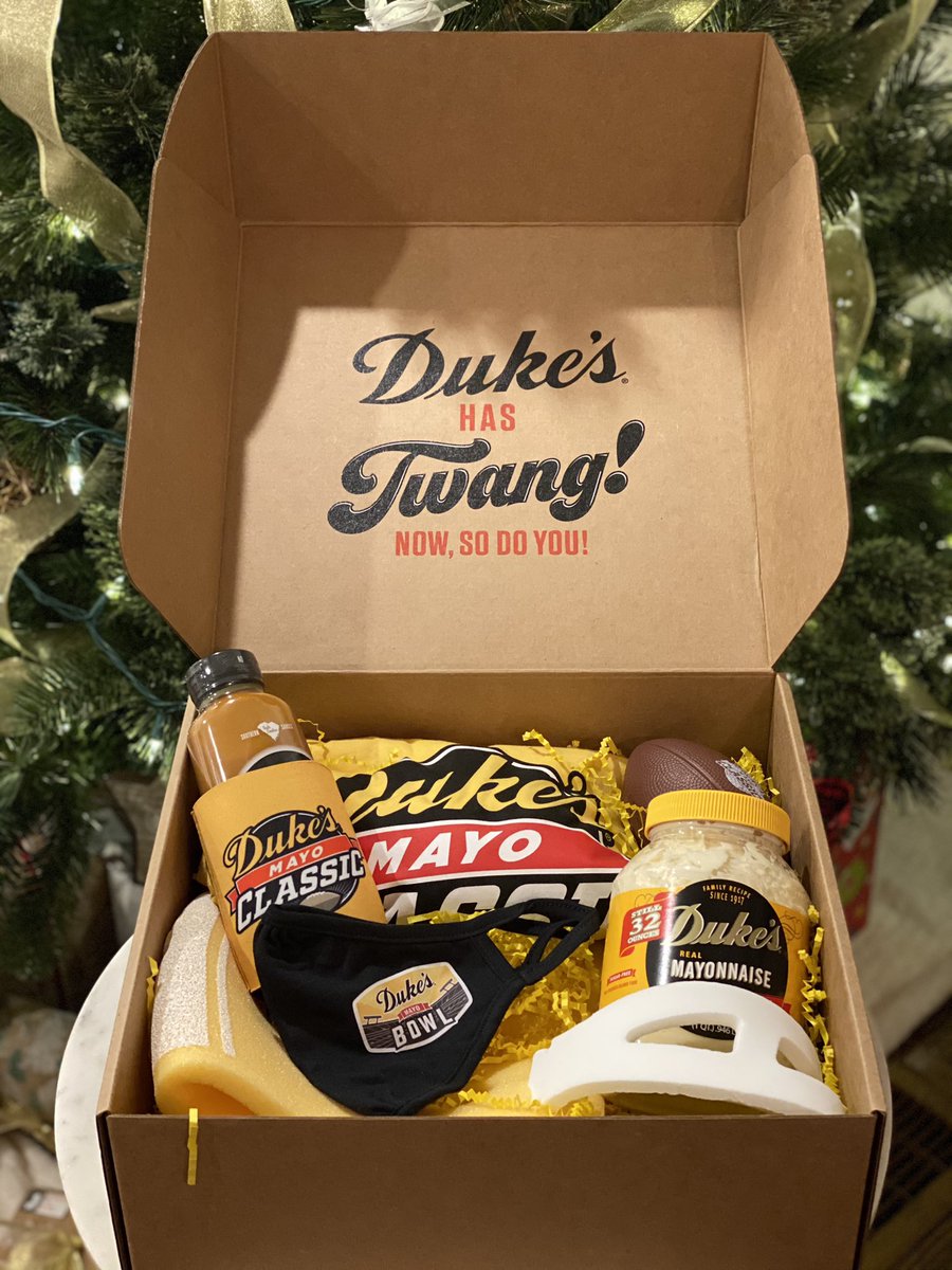 EricMacLain's tweet photo. It’s the most wonderful time of the year!!!! Thank you @DukesMayoBowl!!! Gonna go eat this entire jar of Mayo rn. https://t.co/Wm0USSMLCj