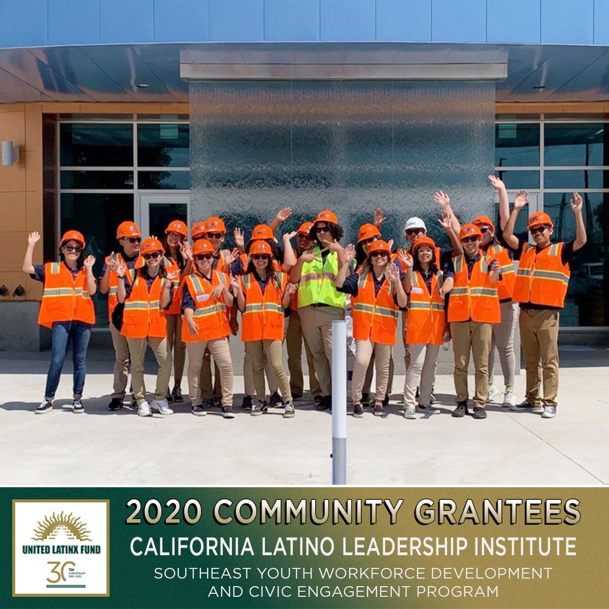 ULF_LA's tweet photo. Introducing ULF's 2020 Community Grantees! Congratulations to CA Latino Leadership Institute, whose grant will help fund their "Southeast Youth Workforce Development &amp; Civic Engagement Program."

Learn More: https://t.co/RkRyak6SMM

#UnitedLatinxFund https://t.co/we3CiKwmFK