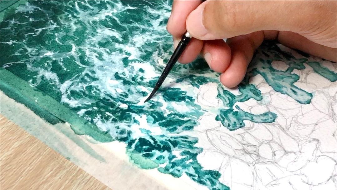 KembartD's tweet photo. Waves process ✍🏻
#paintingprocess #realisticwatercolor #watercolorart #watercolordaily #artwatercolor #wavespainting #wavesdrawing #catair #melukis #menggambar #watercolorpainting #watercolorillustration #watercolorartist #watercolorplanet https://t.co/l8JFkiZLIe