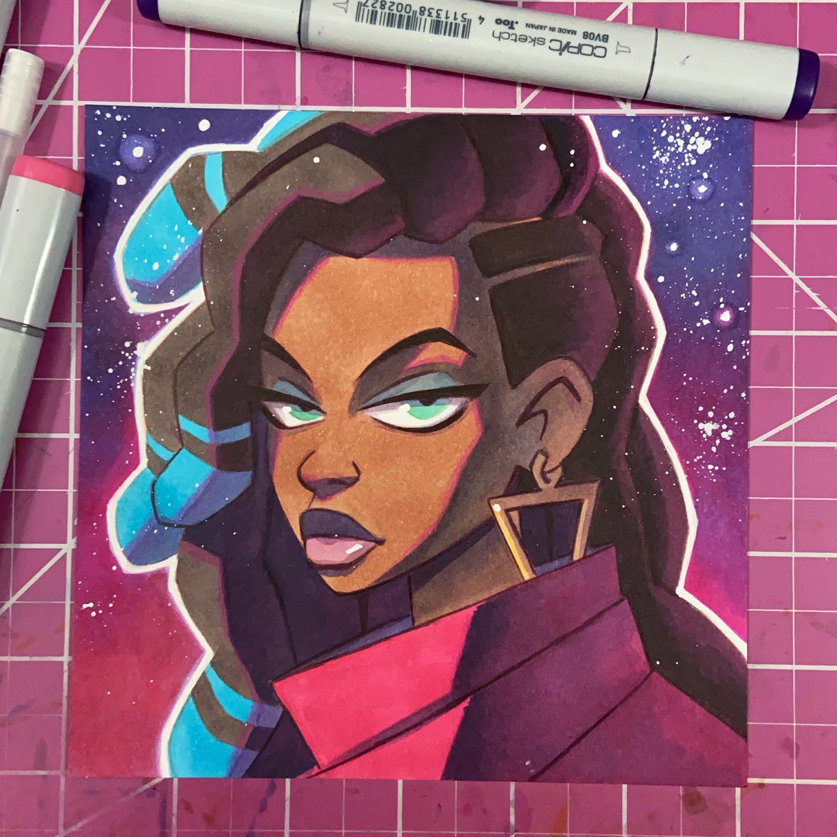 next up is @/actionhankbeard. i’ve been following nuri for a while now and i get inspired to draw every time i see his art. i love his use of shapes and colors and his poses are so dynamic and fluid. not to mention his traditional work is *chefs kiss* 