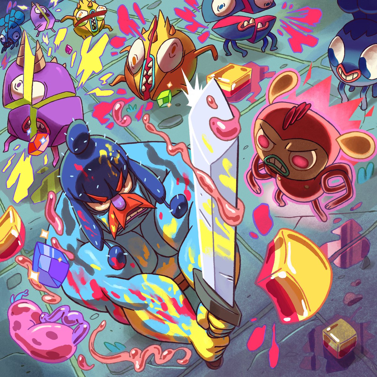 next up is @/actionhankbeard. i’ve been following nuri for a while now and i get inspired to draw every time i see his art. i love his use of shapes and colors and his poses are so dynamic and fluid. not to mention his traditional work is *chefs kiss* 