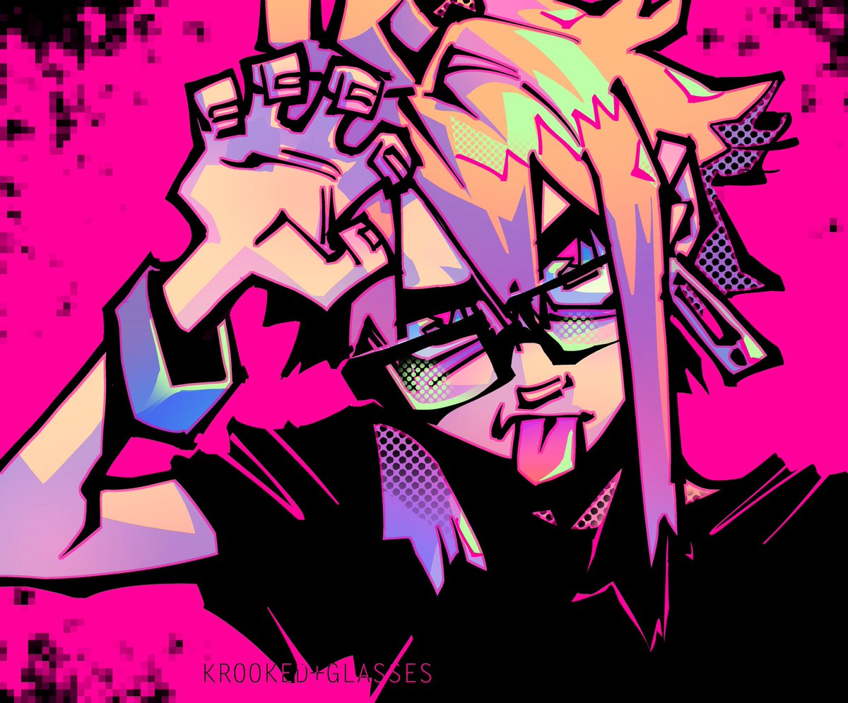 i love pretty much everything about their art. • the bold, angular, fluid line art • the bright but somehow saturated colors • the way she colors • and the overall textures she uses (halftone dots, spatter, etc.)