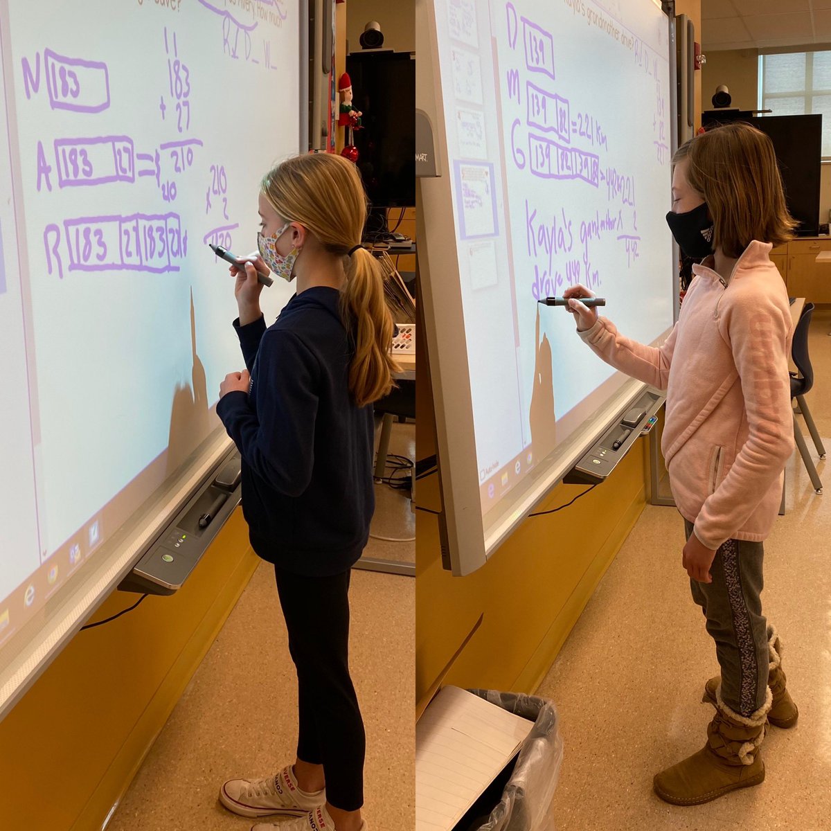 danielle_kins's tweet photo. Multi-step word problems don’t scare us. 💜💛 #wegotthis #ReadDrawWrite #GCBetterTogether @GordonCreekElem @BSCSD https://t.co/Kf0AsadSjb