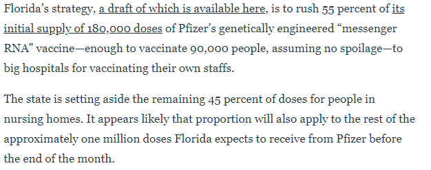 Here is  @daxe attacking DeSantis for doing exactly what Washington is doing and prioritizing health care workers, first responders, and nursing home residents/staffDavid found an expert willing to attack DeSantis, which is how these things work  https://www.thedailybeast.com/florida-governor-ron-desantis-is-screwing-up-the-pfizer-coronavirus-vaccine-rollout