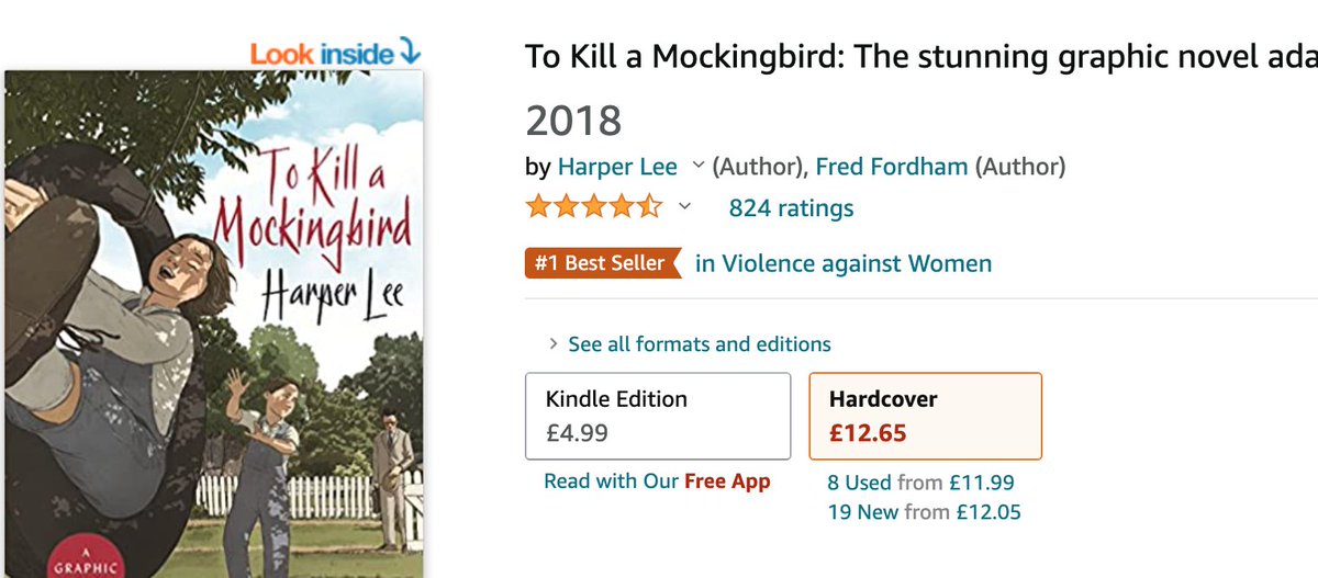 Just went to buy someone a graphic novel version of To Kill A Mocking Bird as it's her favourite book and then noticed it's the #1 Best Seller in 'Violence Against Women'. HTF is that a category?